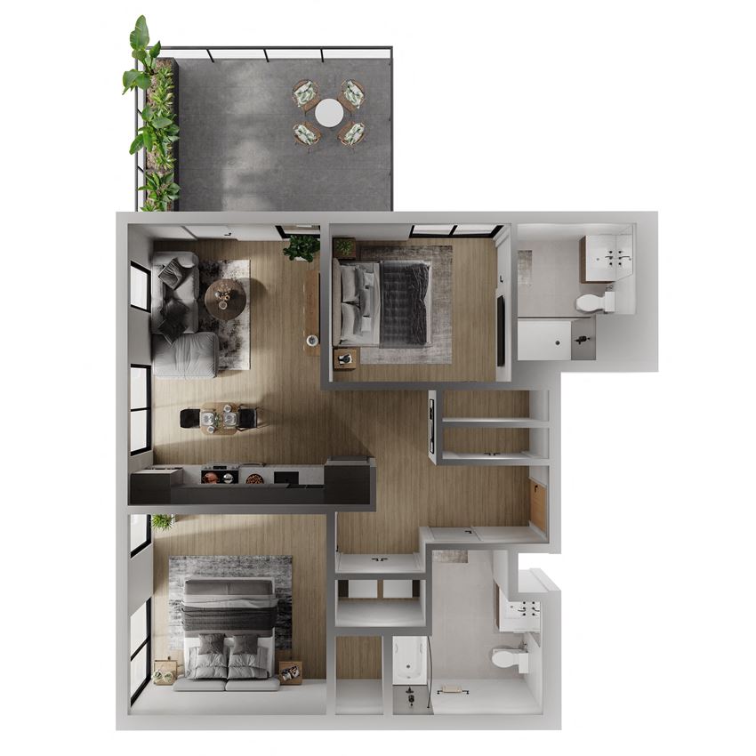 2 Bedroom 2 Bathroom A